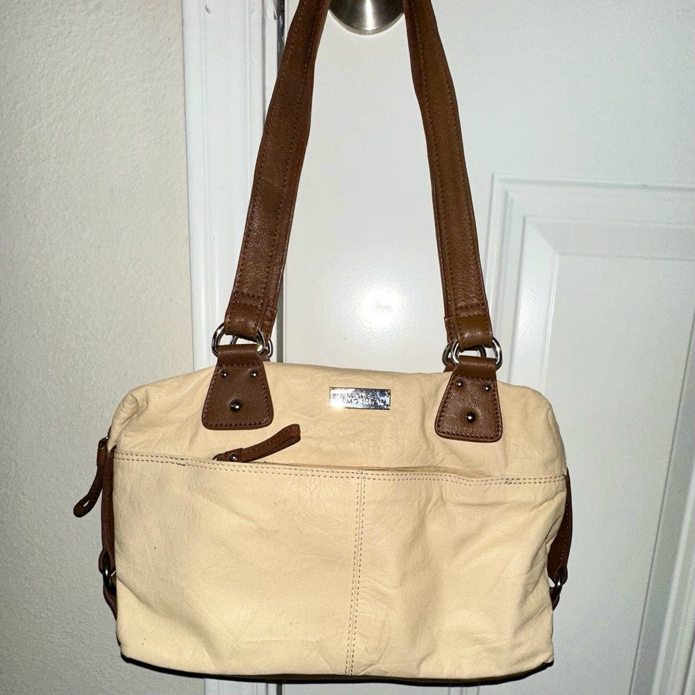 Stone Mountain Leather Cream/Brown Bag